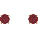 14K Rose 4 mm Natural Ruby Stud Earrings